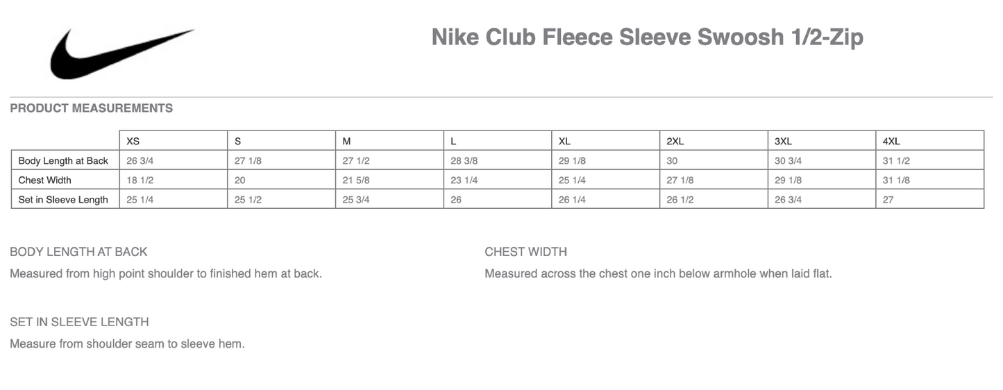 Mens Nike Club Fleece Sleeve Swoosh 1/2 Zip